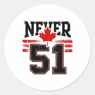 Sticker Rond Jamais 51 Canada Feuille d'érable Vintage Cana en