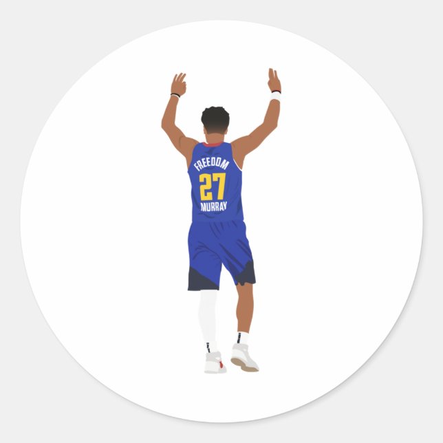 Sticker Rond Jamal Murray 3's (denver Nuggets) (Devant)