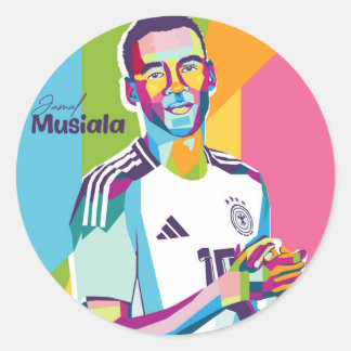 Sticker Rond Jamal Musiala Wpap Pop Art