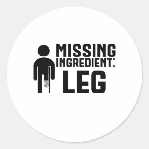 Sticker Rond Jambe d'ingrédient manquante amputée
