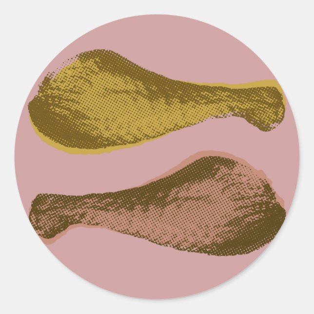 Sticker Rond Jambes de poulet frites (Devant)