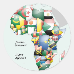 Sticker Rond Jambo Habari Afrique ! J'aime l'Afrique