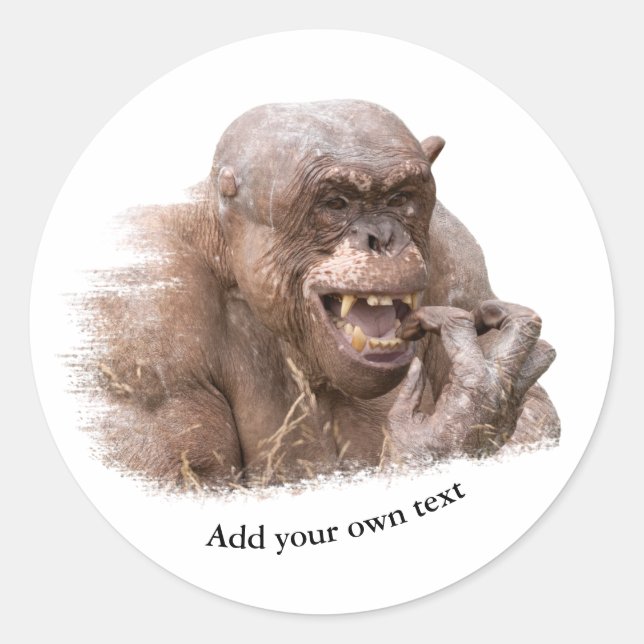 Sticker Rond Jambo The Hairless Chimp (modifier votre propre te (Devant)