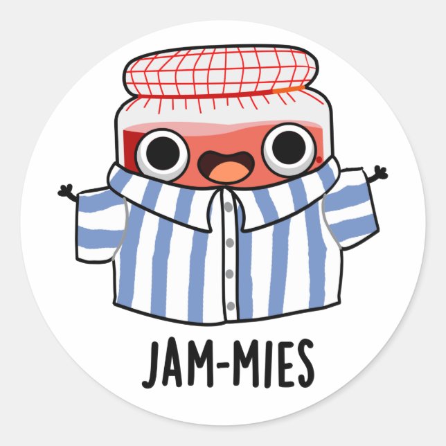 Sticker Rond Jammies Funny Pajama Jam Pun (Devant)