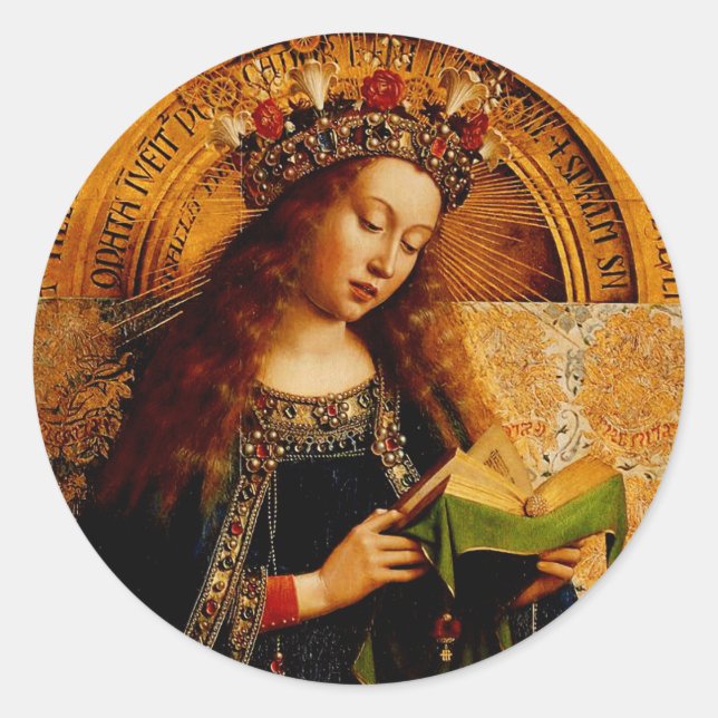 Sticker Rond Jan van Eyck - Collection d'art fin de la Vierge M (Devant)