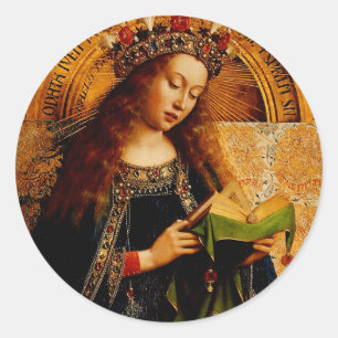 Sticker Rond Jan van Eyck - Vierge Marie Collection d'art fin