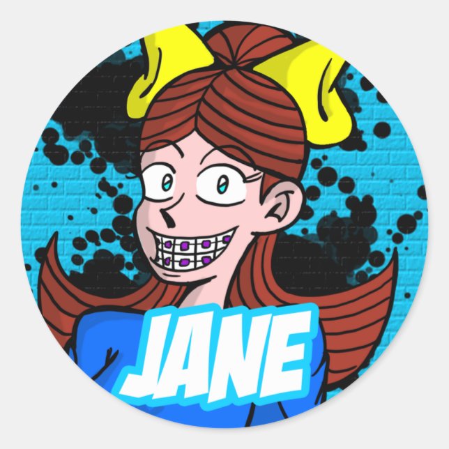 Sticker rond Jane (Devant)