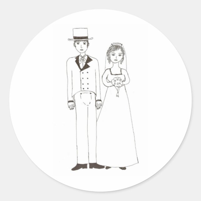 Sticker Rond Jane Austen Mariage (Devant)