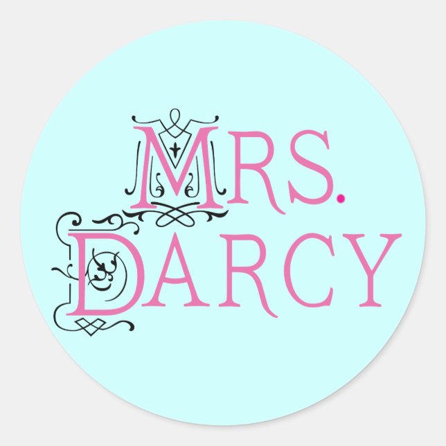 Sticker Rond Jane Austen Mme Darcy Gift (Devant)