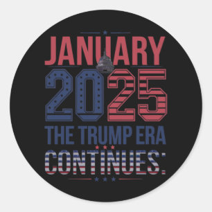 Sticker Rond Janvier 2025 L'ère Trump se poursuit