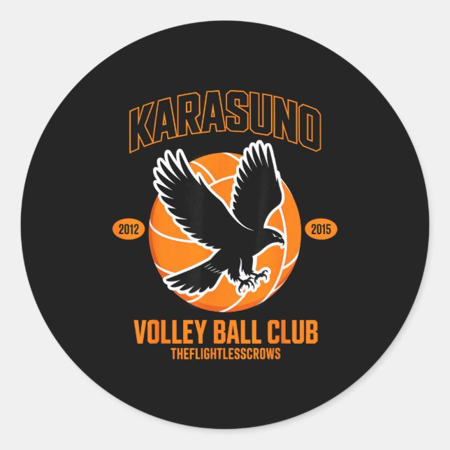 Sticker Rond Japanese Anime Volleyball Club Karasunooo High  (Devant)