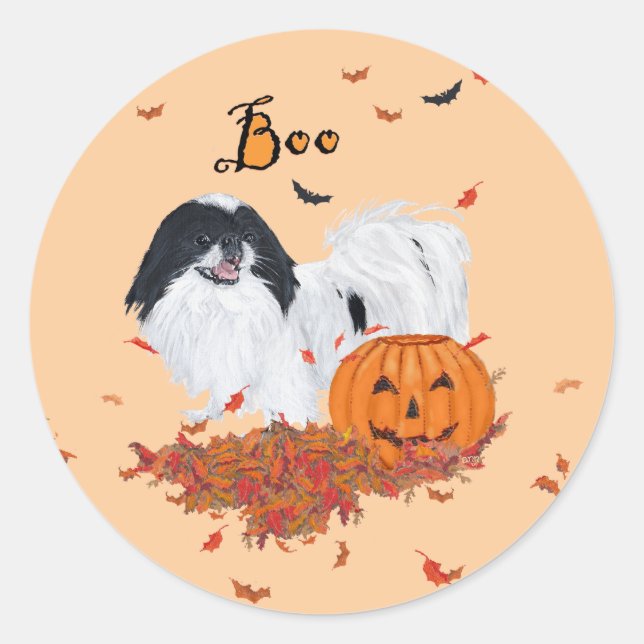 Sticker Rond Japanese Chin Halloween (Devant)