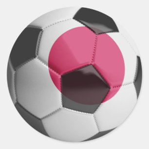 Sticker Rond Japon drapeau Soccer Ball