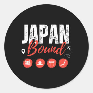 Sticker Rond Japon Lié Tokyo Voyage Vacances Voyage Corresponda