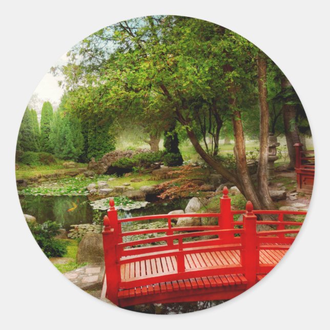Sticker Rond Japonais - Harmonie et Nature (Devant)