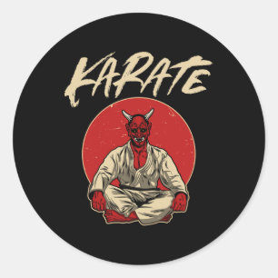 Sticker Rond Japonais Oni Demon - Karate Gift