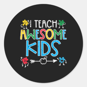 Sticker Rond J'Apprends À Des Enfants Awesome Enseignant Sensib