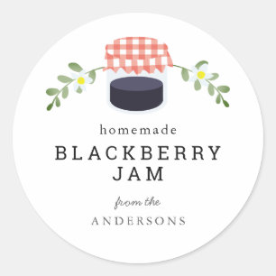 Sticker Rond Jar à confiture de Blackberry fait maison