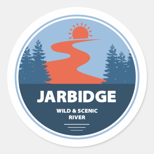 Sticker Rond Jarbidge Wild Et Rivière Pittoresque Idaho (Devant)