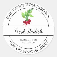 Jardin à la maison Fresque Organic Radish Étiquett
