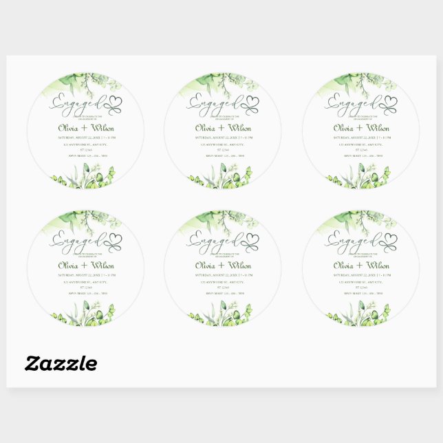 Sticker Rond Jardin à thème romantique vert (Feuille)