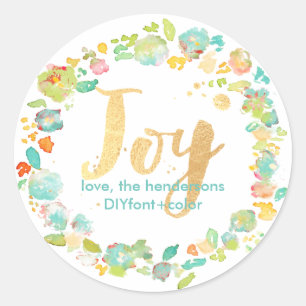 Sticker Rond Jardin/aquarelle fleurie de PixDezine sophie