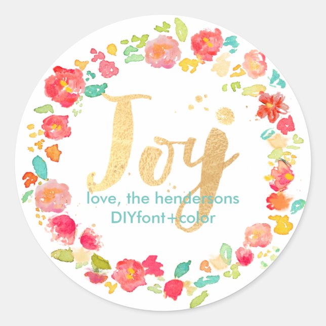 Sticker Rond Jardin/aquarelle fleurie de PixDezine sophie (Devant)