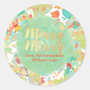 Sticker Rond Jardin/aquarelle fleurie de PixDezine sophie