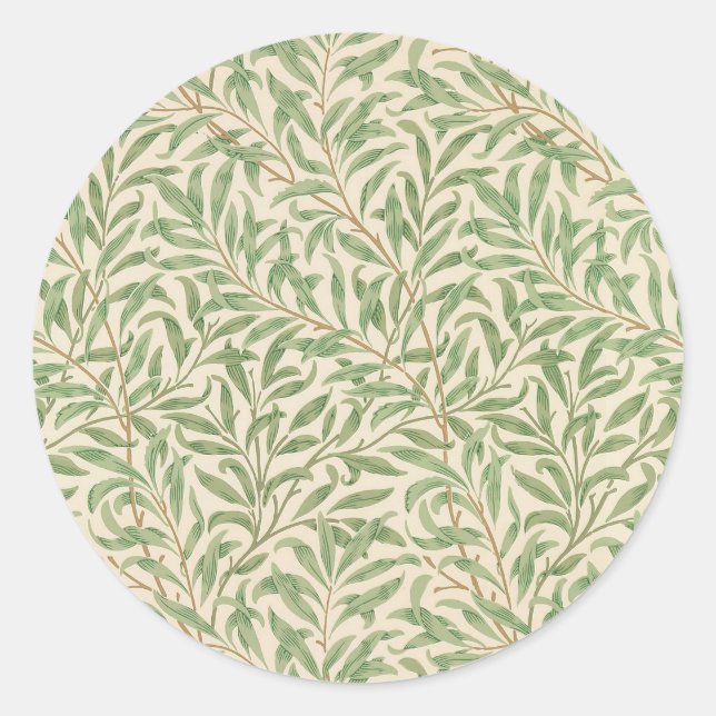 Sticker Rond Jardin aux branches de saule de William Morris Fle (Devant)