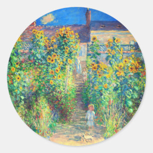 Sticker Rond Jardin aux fleurs de Monet