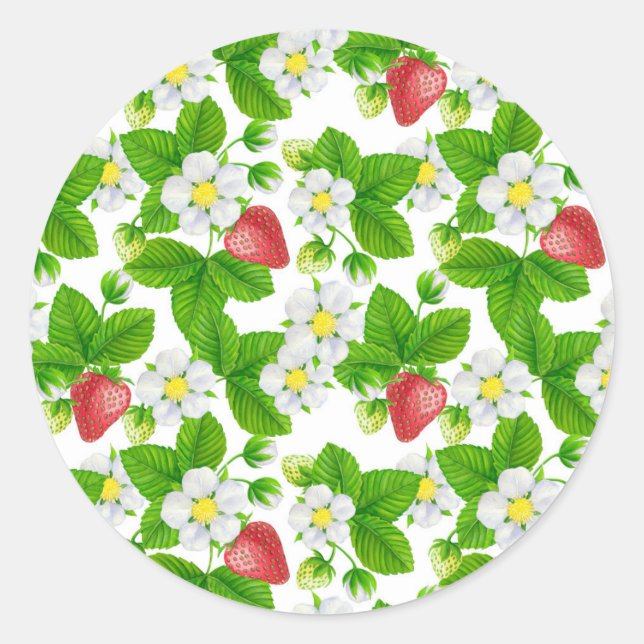 Sticker Rond Jardin aux fraises (Devant)