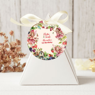 Sticker Rond Jardin aux fraises magiques Pixie 1er anniversaire