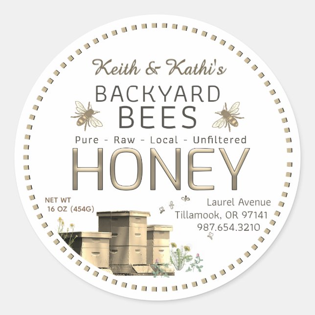 Sticker Rond Jardin Bees Hives et Little Bees Garden (Devant)