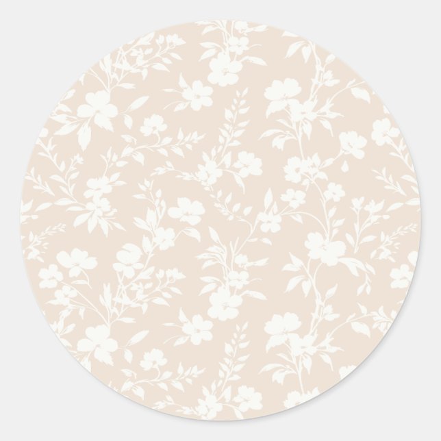 Sticker Rond Jardin botanique Neutre - Linge doux (Devant)