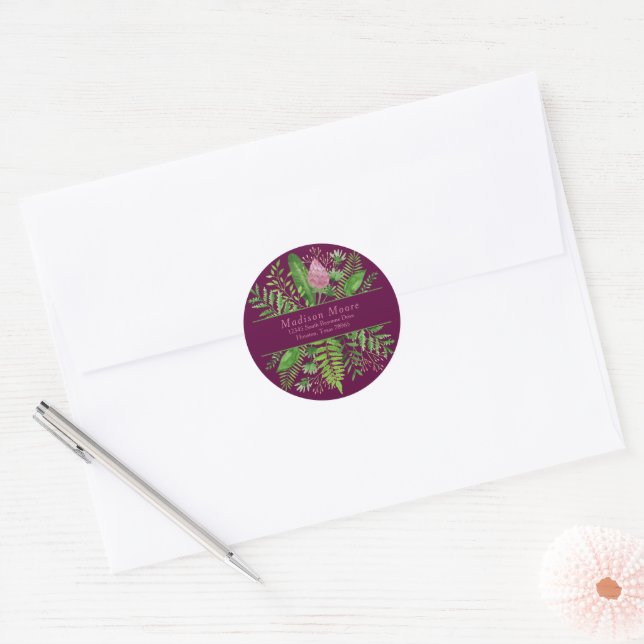 Sticker Rond Jardin Botanique Retour Adresse Enveloppe Sceau (Enveloppe)