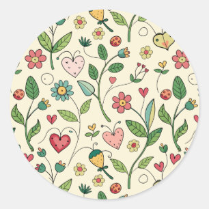 Sticker Rond Jardin d'amour florissant