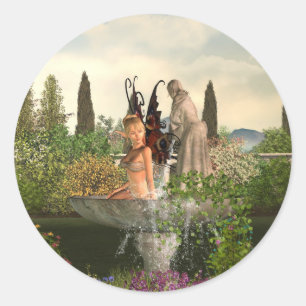 Sticker Rond Jardin de jour