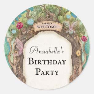 Sticker Rond Jardin de la Fée de la Forêt Enchantée sur la Part