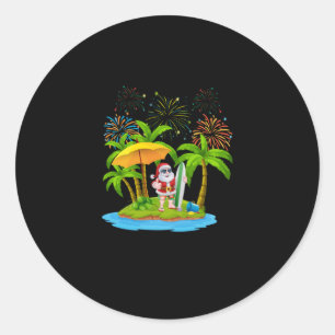 Sticker Rond Jardin de Noël Lumières de Noël Tropiques