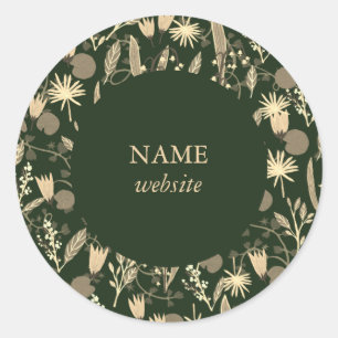 Sticker Rond Jardin de nuit plantes florales botaniques chic mo