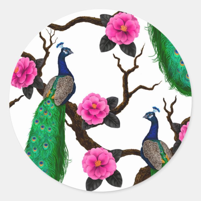 Sticker Rond Jardin de Peacock (Devant)
