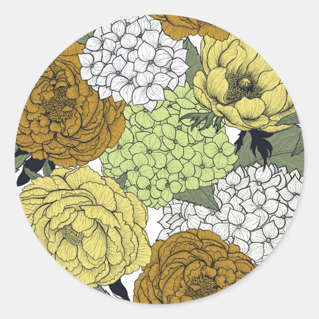 Sticker Rond Jardin de printemps tardif 2 (Devant)