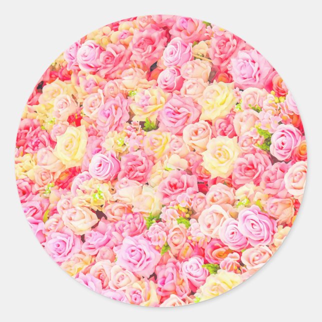 Sticker Rond Jardin de roses (Devant)