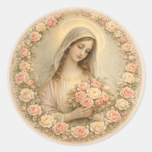 Sticker Rond Jardin de roses Marian héritage Catholique