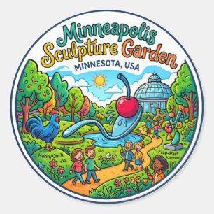 Sticker Rond Jardin de sculptures de Minneapolis États-Unis