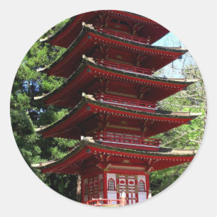 Sticker Rond Jardin de thé japonais à Golden Gate Park en San