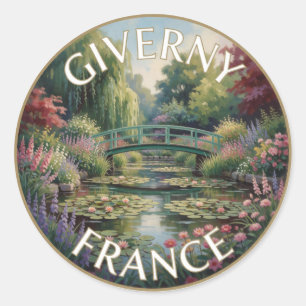 Sticker Rond Jardin d'eau de Giverny France Paysage touristique