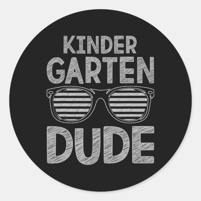 Sticker Rond Jardin d'enfants Mec Enseignants Étudiants Premier (Devant)
