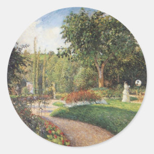 Sticker Rond Jardin des Mathurins à Pontoise par Pissarro