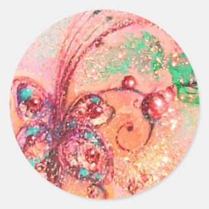 STICKER ROND JARDIN DES OMBRES PERDUES - PLANTE BUTTERFLY